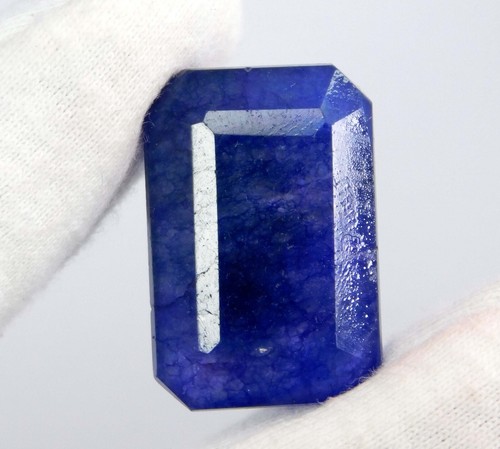 Piedras preciosas sueltas corte esmeralda zafiro azul natural de Ceilán 39,95 quilates certificadas - Imagen 2 de 10