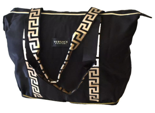 VERSACE PARFUMS Faltbare Tragetasche schwarz und gold / Shopper / Strand - Bild 3 von 10