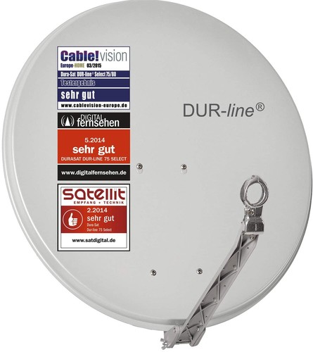Antena satélite de aluminio DUR-line Select 80 cm MB6-TW monobloque doble 2 participantes A+H brillante - Imagen 9 de 11
