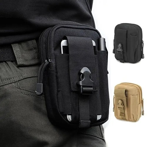 Tactical Molle Pouch EDC Utility Waist Bag with Phone Belt Clip Holder Holster - Imagen 4 de 27