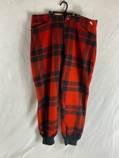 Vintage Mens Wool Red/Black Buffalo Plaid Hunting Pants
