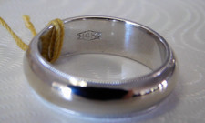 New Unisex 14KT White Gold Wedding Band Size 6.5, 5.5mm wide, Milgrain, 6.1g