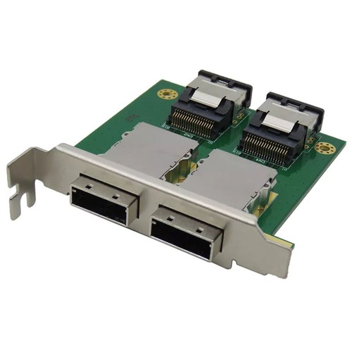 SFF-8087 to 2 Port External HD SFF-8088 PCI Mini SAS Card Female Adapter Board - Picture 6 of 9
