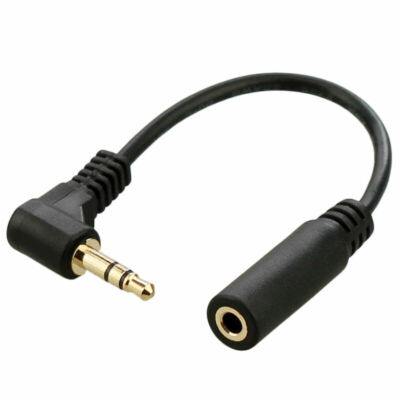 90 Degree Right Angled 3.5mm 3pole Audio Stereo Male to Female Extension Cable