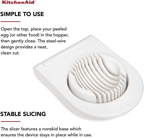 Classic Egg Slicer with Stainless Steel Wires, 9 Inch, White - Picture 4 of 12