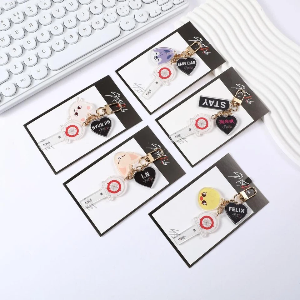 Kpop Stray Kids Cute Lightstick Shape Acrylic Key Chain Holder Hyunjin Keyring — 第 2/4 张图片