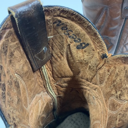 Vintage 80er Jahre braun Leder Western Cowboystiefel Herren Größe 8,5, Vibram Sohlen - Bild 10 von 13