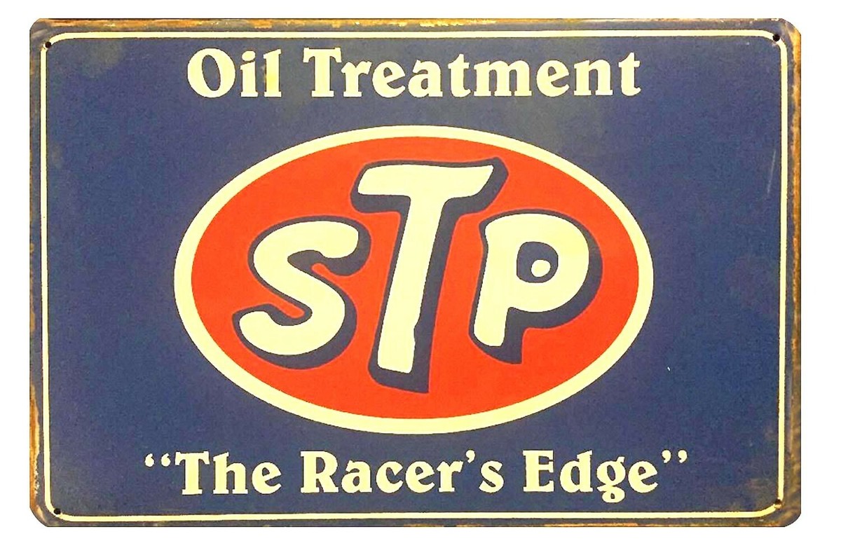 cool signs garage oil treatment STP racer edge tin metal sign