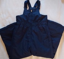 Faded Glory Kids Unisex Weatherproof Solid Snow Bib Navy Blue Size XS 4-5 EUC