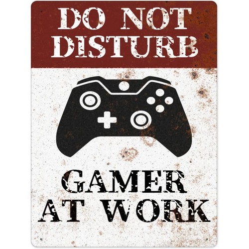 Do not Disturb Gamer at Play Retro Gamer at Work Tin Sign Wall Decor Game Room - Picture 16 of 44
