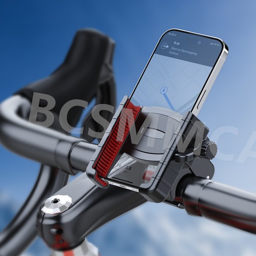 360° Rotation Phone Mount Motorcycle Handlebar Cellphone Bicycle Holder Black - Picture 3 of 10