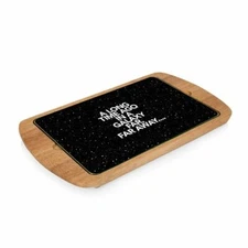 Star Wars Scroll Billboard Serving Tray Glass & Wood "A long time Ago"