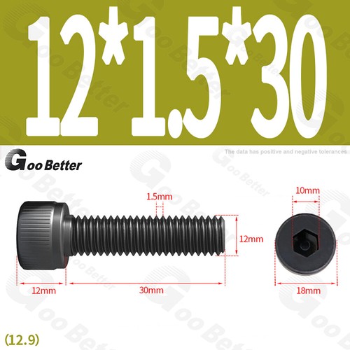 Feingewinde Zylinderschrauben 12.9 Stahl M6 M8 M10 M12 Schwarz Innensechskant - Bild 75 von 85