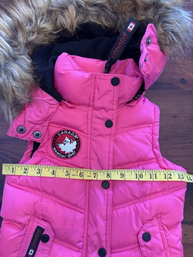 Canada Weather Gear Girls Waterproof Insulated Hooded Vest Pink Size 4 faux fur - Picture 8 of 10