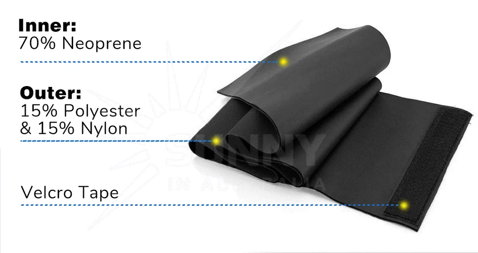 Women Men Waist Trainer Trimmer Sweat Belt Shaper Wrap Tummy Stomach Weight Loss - image 3 of 4