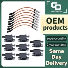 8X Square Ignition Coil + 8X Spark Plug Wires for Chevy Silverado 1500 Tahoe GMC