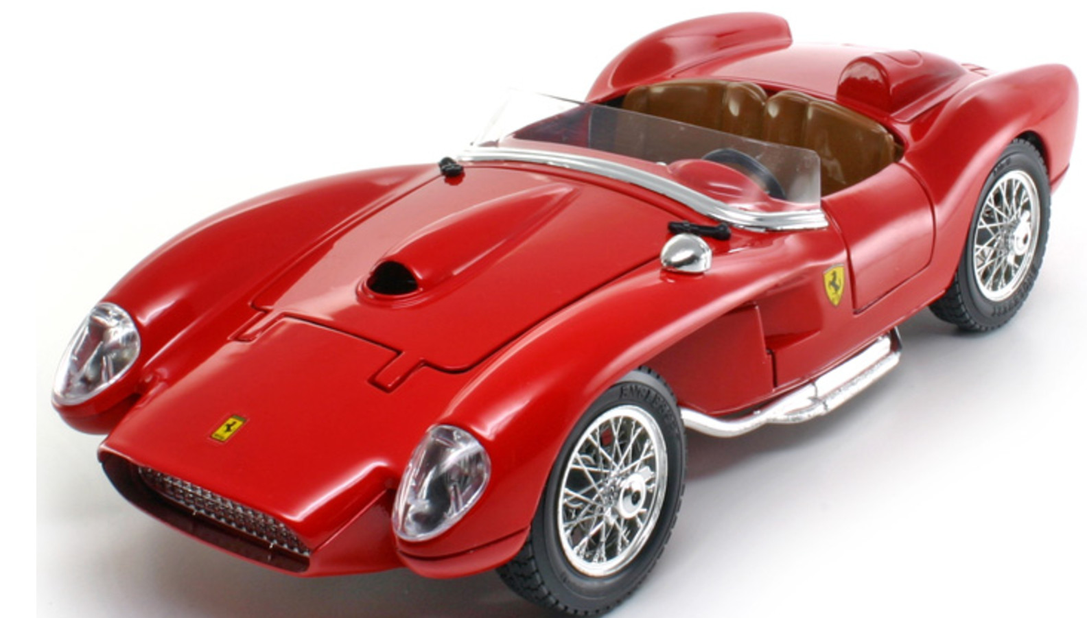 Ferrari Race Car w/Spoke Wheels & 12Cyl. Engine Custom Metal Body1:18SCALE MODEL