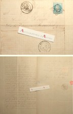 ● Lettre 1871 timbre 20c Napoleon III losange gros chiffre 3581 - LesEcharmeaux