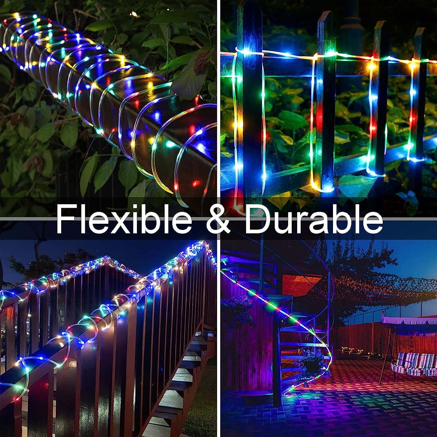 LED Rope Lights Battery Operated String Lights 23FT 50 Leds 8 Modes