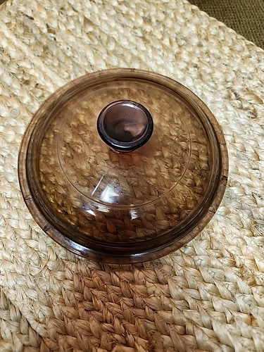 PYREX V-1-C V1C Round Amber Glass Replacement Lid 6.25 in Diameter