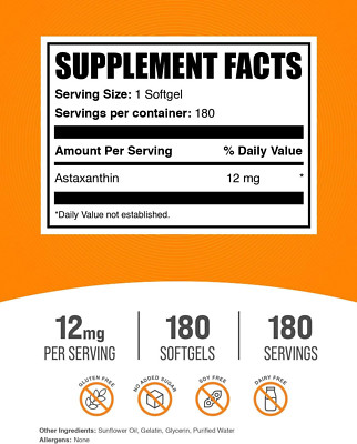 .Com Astaxanthin 12Mg Softgels - Astaxanthin Supplements, Antioxidant Source ...