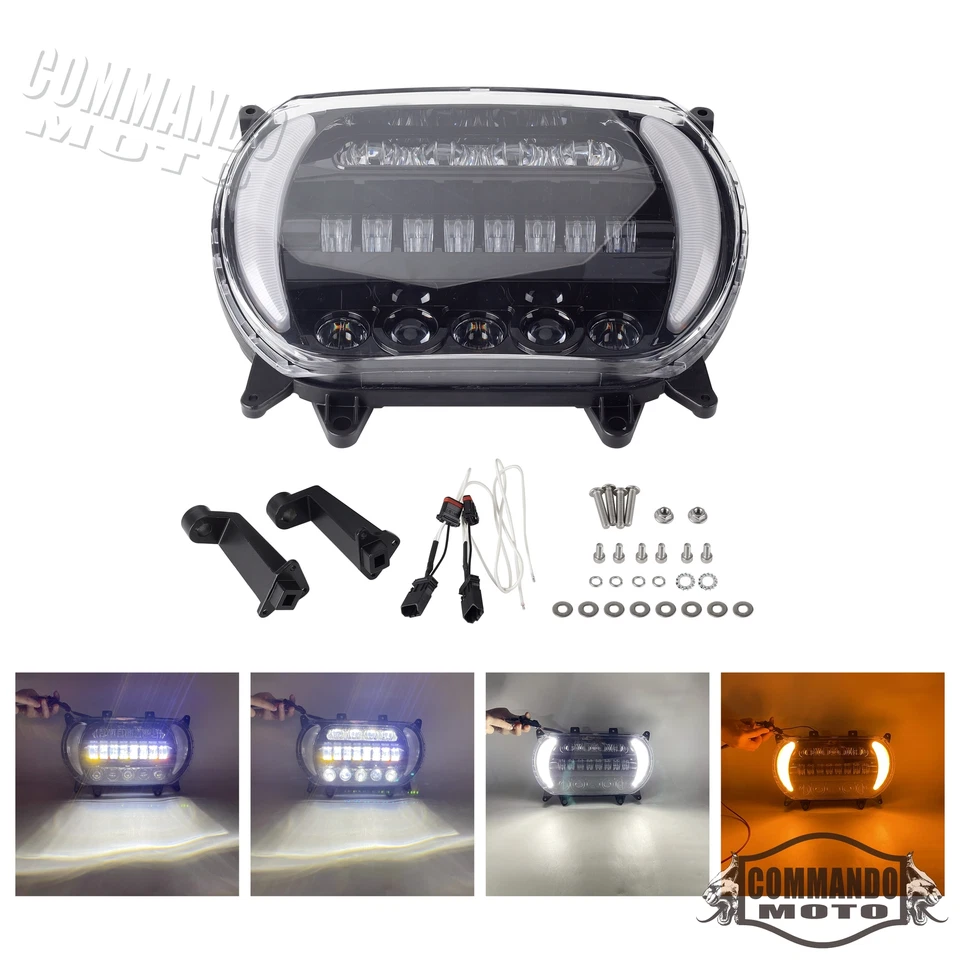 LED Headlight Assembly Kit For Harley Road Glide Limited Special Ultra 2015-2024 - Image 3 of 4