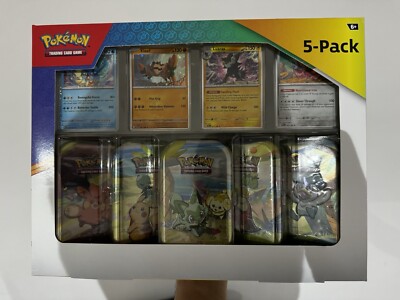 Pokemon Costco Exclusive Kanto Friends 5 Mini Tin Bundle Kosmos Holo Set Sealed