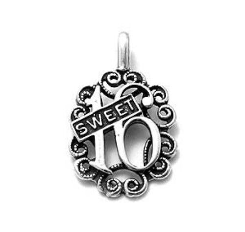 925 Sterling Silber süßer 16 Geburtstag Feier Charm Anhänger - Bild 1 von 1