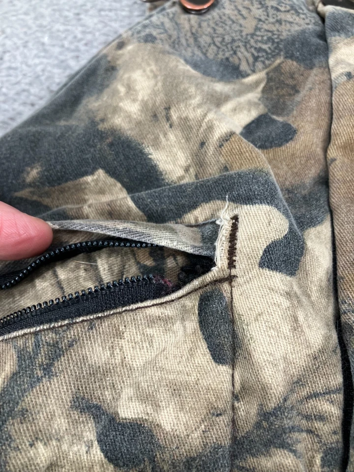 Vintage Mossy Oak Bib Overall Mens Brown Camouflage Hunting Realtree Insulated - Image 4 of 4