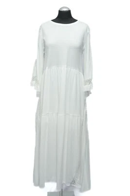 Dorothee Schumacher Maxikleid Kleid Casual Statement S Gr.2 weiß ¾ Ärmel Neu - Bild 1 von 4