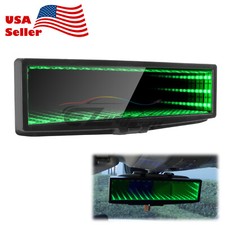 Green Galaxy Rear View Mirror Led Light Clip-on View Wink Car Rearview 290mm Jdm
