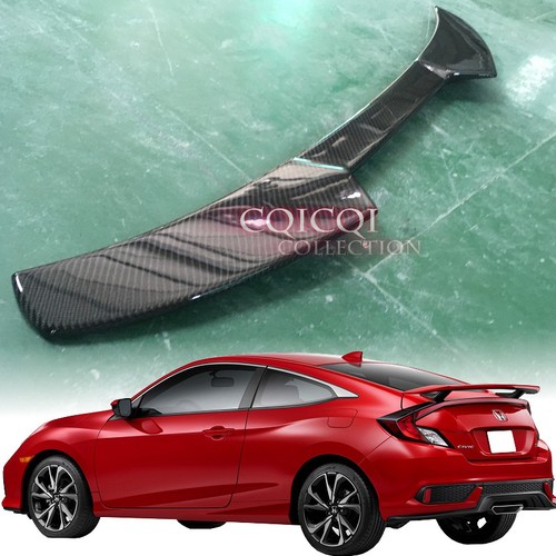 Carbon HONDA 17~20 CIVIC Coupe 2-door Si high kick V type roof spoiler LX EX ◎ - Foto 2 di 5