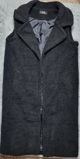 Long Tall Sally Longline Teddy Gilet Black Uk Size 14