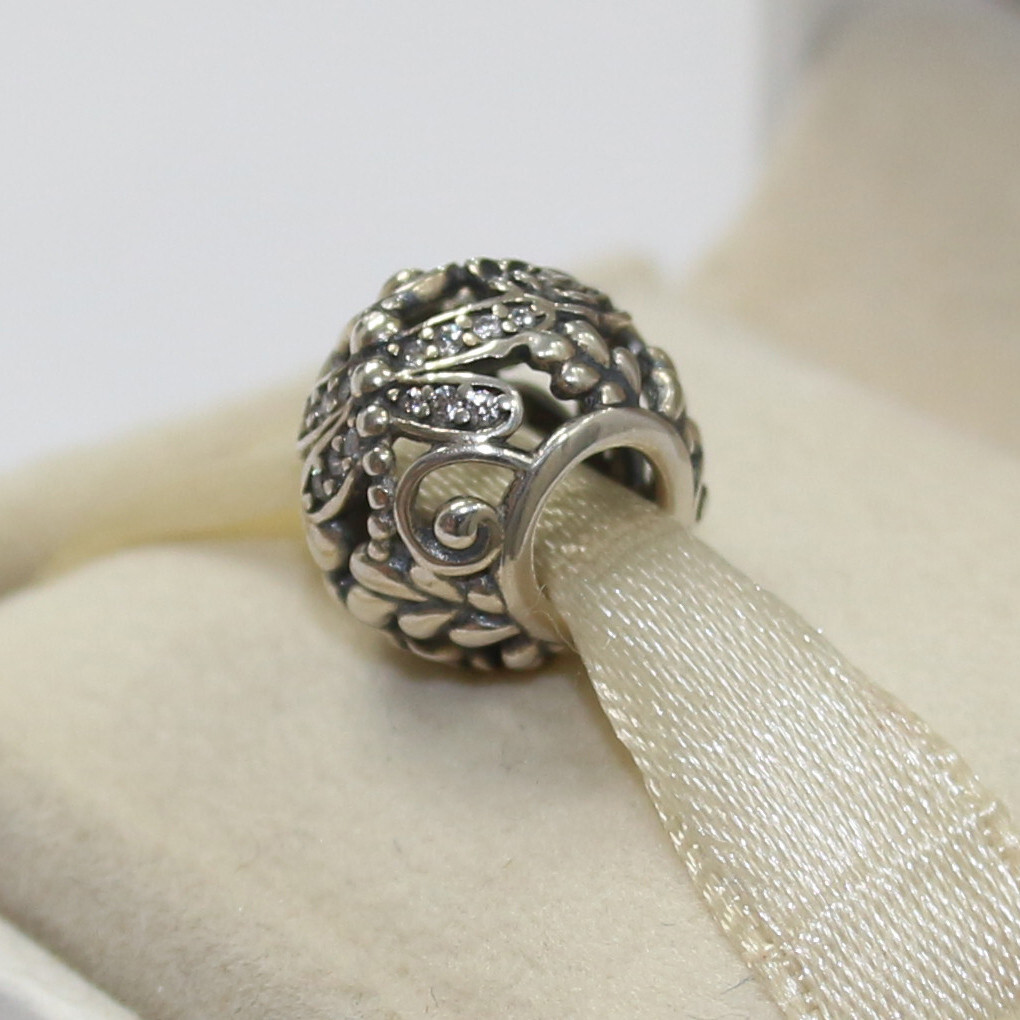 Authentic Pandora Charm Dragonfly Meadow Bead CZ 791733CZ W