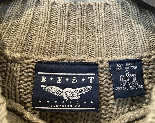 VTG Best American Clothing Sweater Womens Small Green Minimilist Light Academia - Picture 3 of 6
