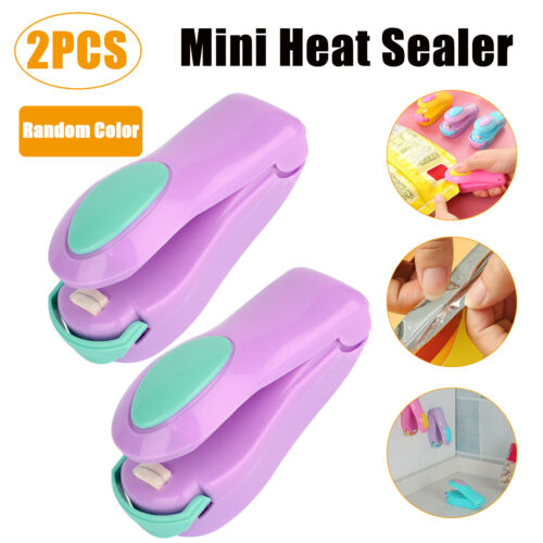 2PCS Mini Heat Sealer Sealing Machine Impulse Handheld Food Poly Bag Portable US - Picture 1 of 9