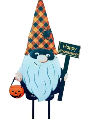Metal Halloween Gnome Outdoor Lawn Decoration, Nordic, Swedish Tomte, Gonk