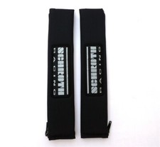 09119 2 Stück Schroth Gurtpolster schwarz Racing Aufnäher silber Gurtschoner 50m