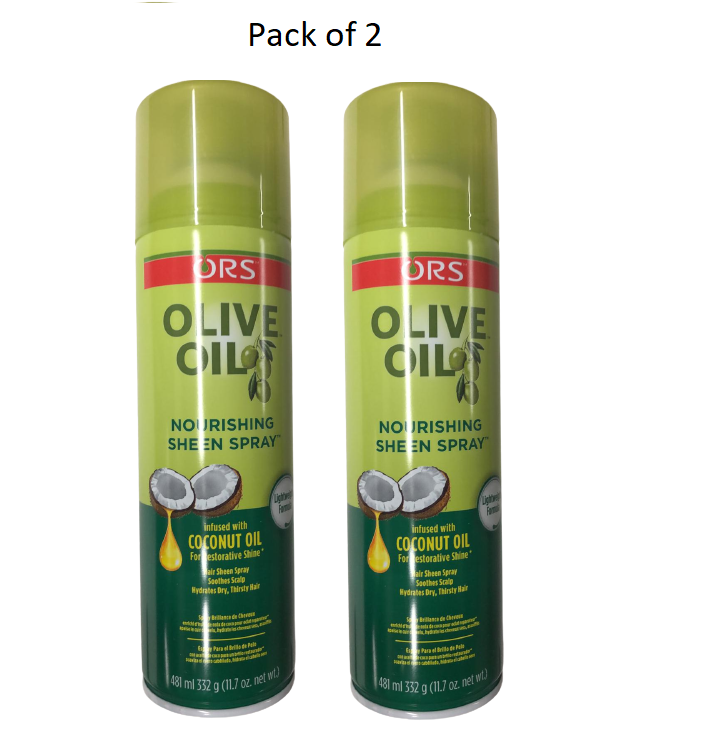 Pack of 2) ORS Olive Oil Nourishing Sheen Spray with Coconut Oil