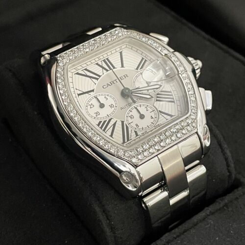CARTIER ROADSTER XL CHRONOGRAPH STAINLESS STEEL SILVER DIAL ref: W62019X6 / 2618 - Picture 1 of 10