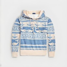 Polo Ralph Lauren Women  s Whale Print Fleece Hoodie Whale Print Sz M NWT