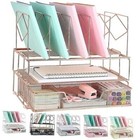 Desk Organizers and Accessories, Office Supplies Desk 2-tier Rose Gold