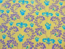 Westminster Free Spirit Cotton Fabric Yellow/Purple Floral Print 1yd x 44"