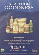 Spectrum Organic Foods PRINT AD 2008 Hain Celestial - The Taste Of Goodness 5x7”