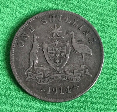 Simply Coins~ 1914 1 Shilling George V Silver 925) 5.65g  23.5 mm KM# 26