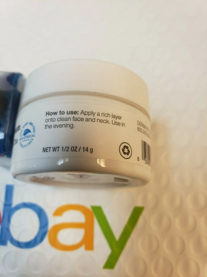 DERMA E ”HIDRATANTE”: CREMA DE NOCHE 1/2 oz / muestra de lujo más grande NUEVO Foto 2 de 3