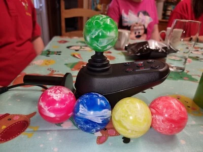 Wheelchair joystick rubber ball