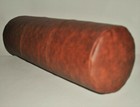 Mottled Tan Brown Faux Leather Round Bolster Cushion Filled 6" 8" Diameter