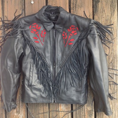 unik leather jacket with fringe