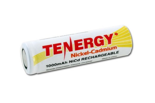 Tenergy AA 1.2V 1000mAh High Capacity NiCd Rechargeable Battery Cell Flat Top